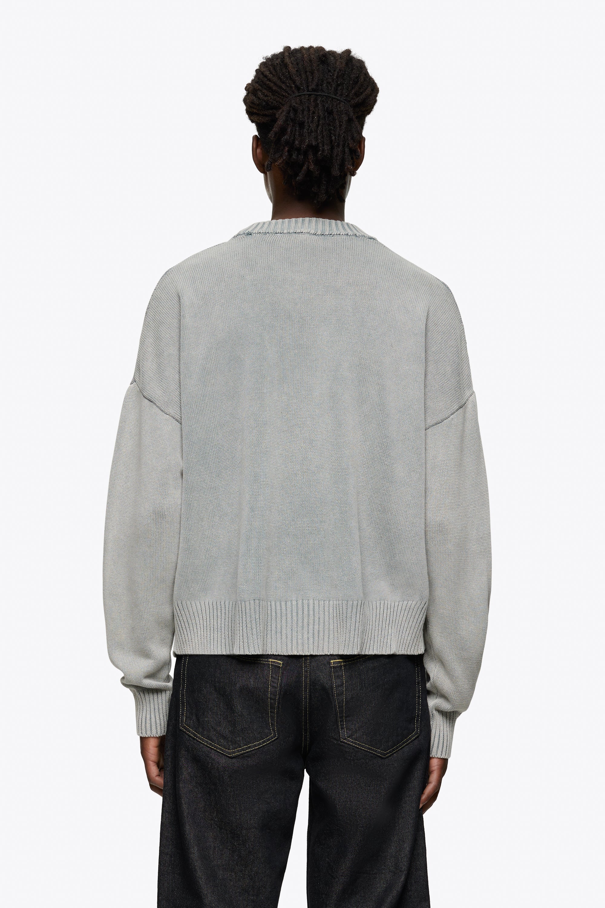 Cropped Knit Sweater - Image 3