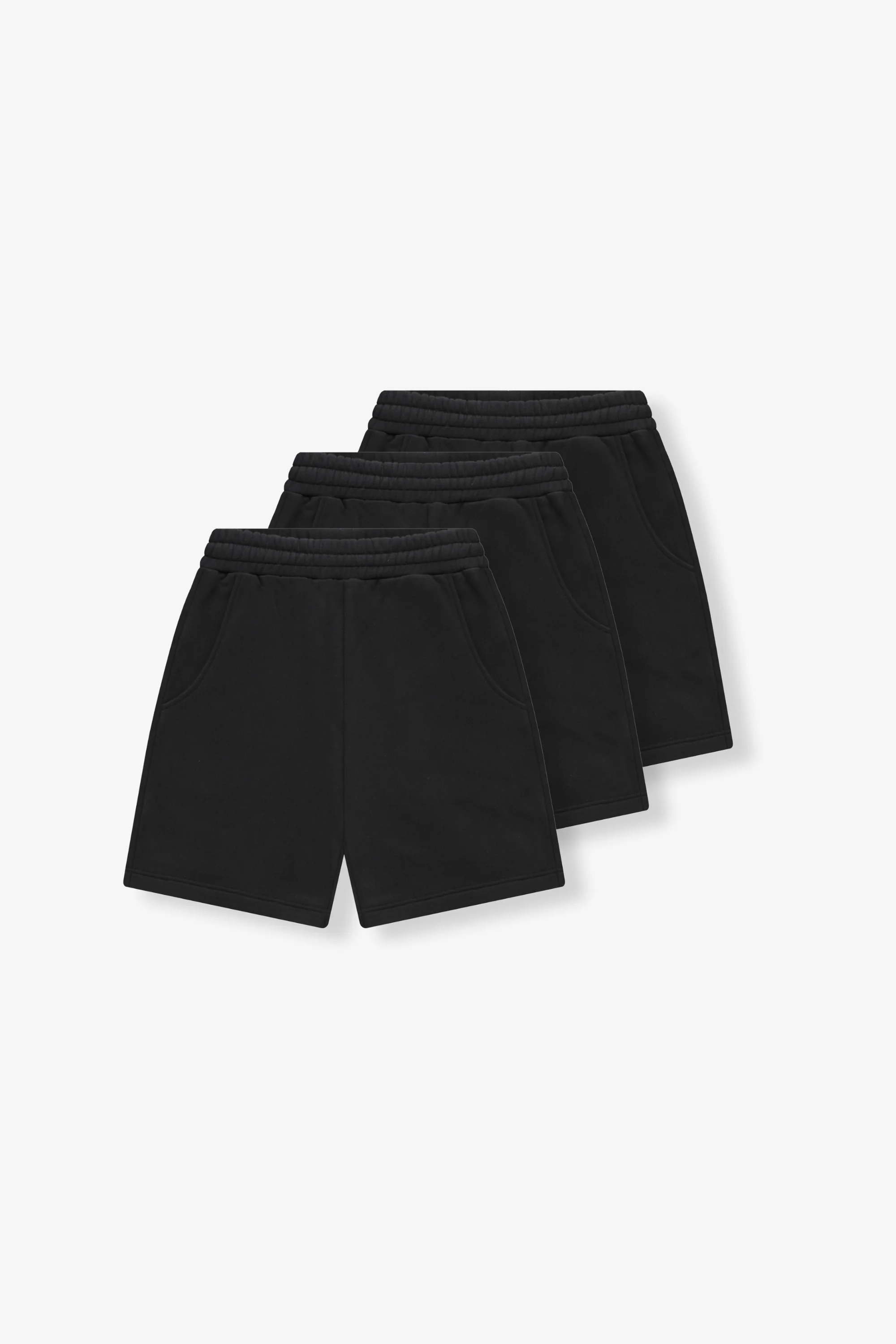 Heavy Blank Shorts Set Black