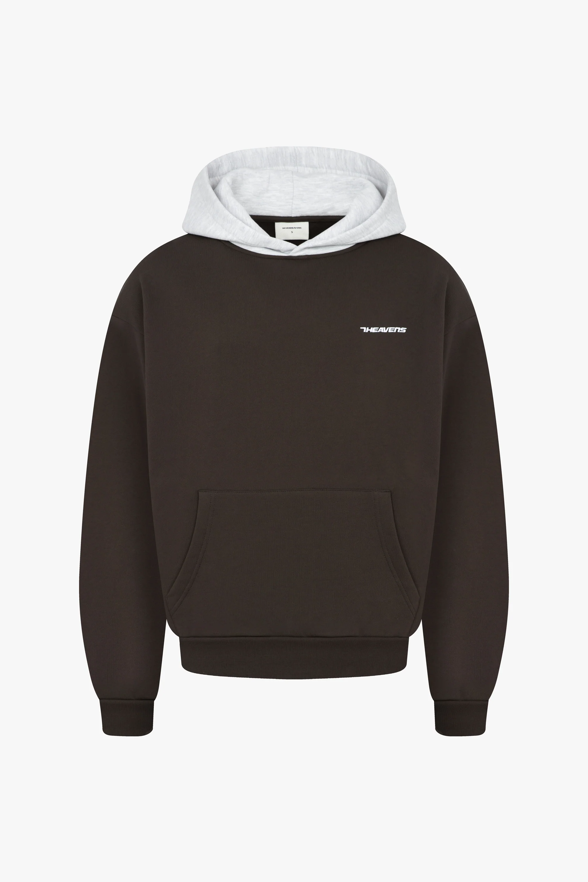 Two Tone Hoodie Dark Brown / S