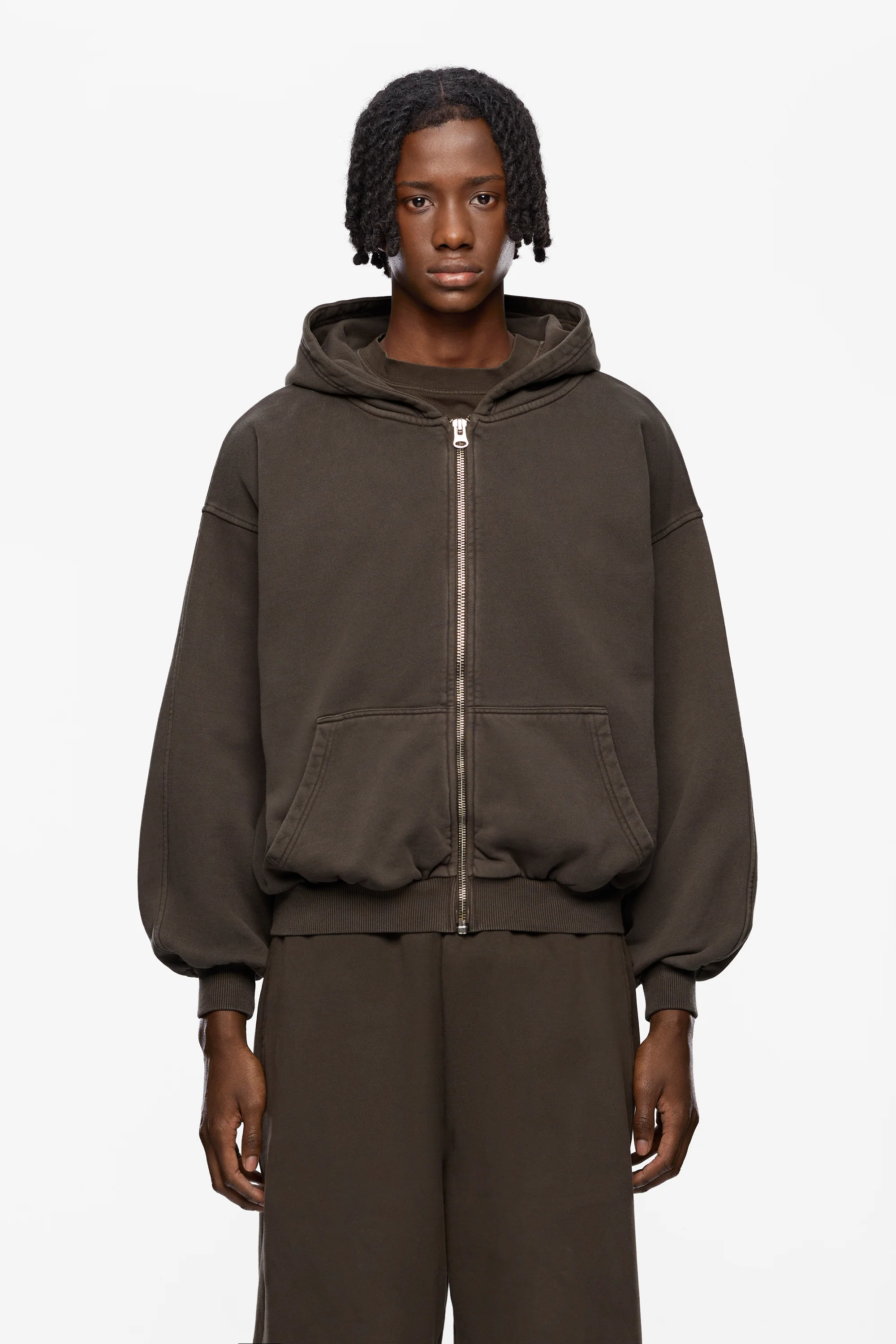 Washed Blank Zip Hoodie - Image 3