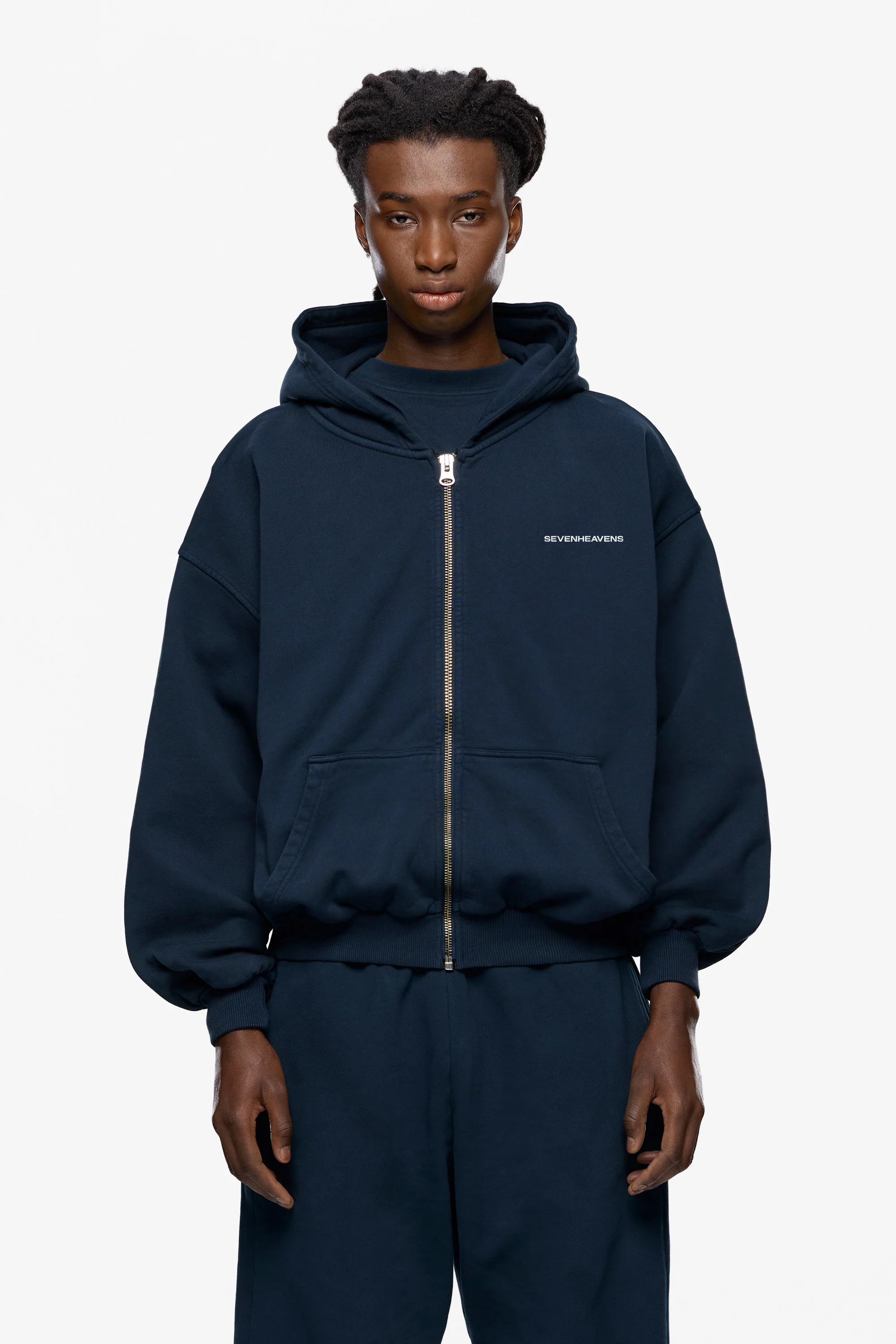 Washed Logo Zip Hoodie