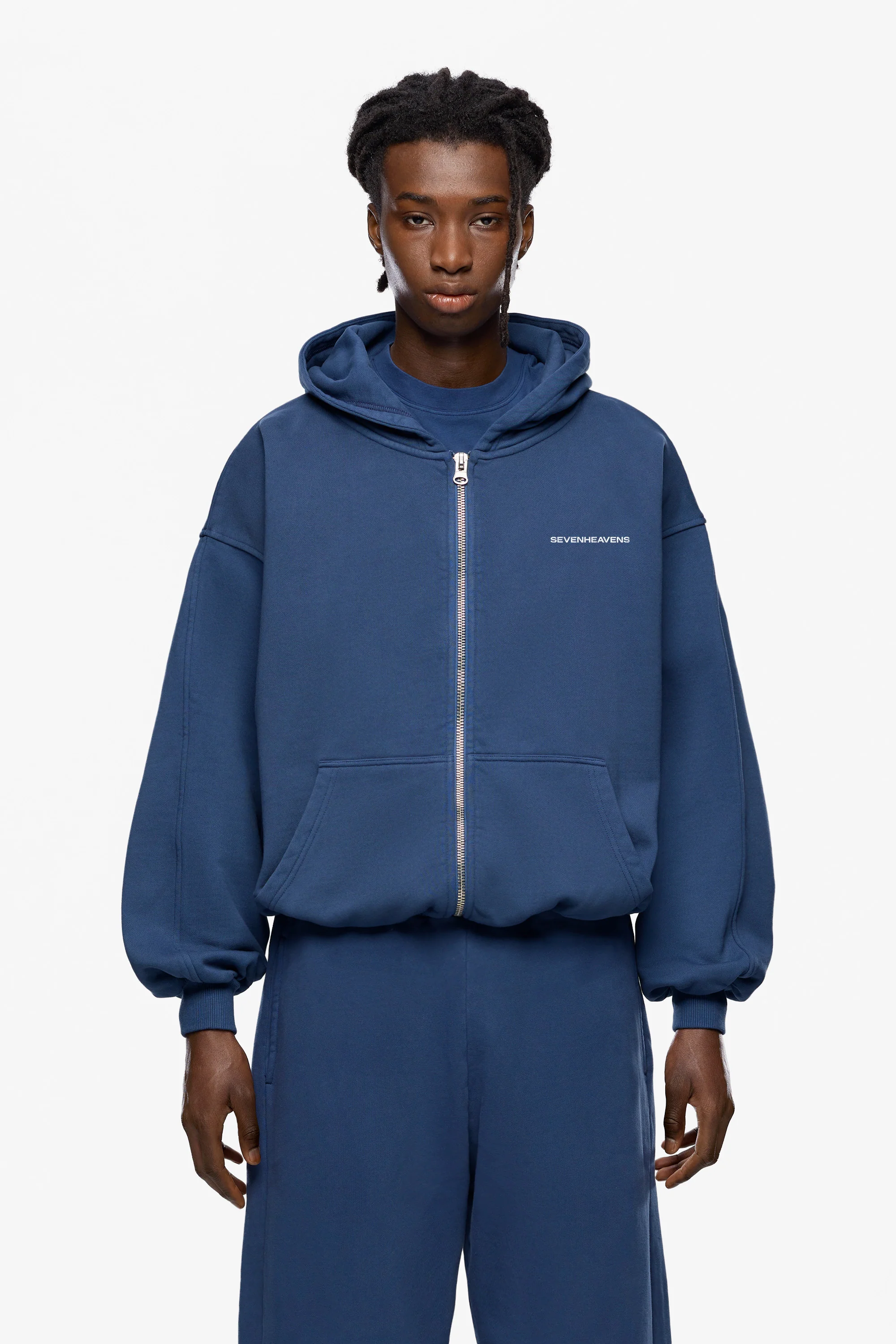 Washed Logo Zip Hoodie